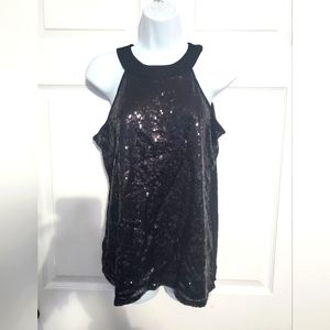 : NB no boundaries black sequins  halter top blouse juniors sz M (7-9) evening